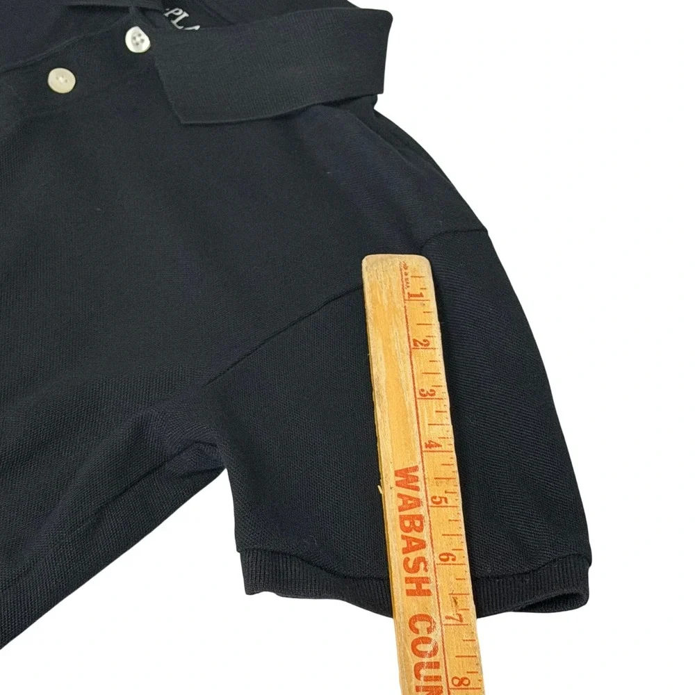 The Childrens Place Kids XL 14 Black Short Sleeve Pique Polo Shirt 100% Cotton
